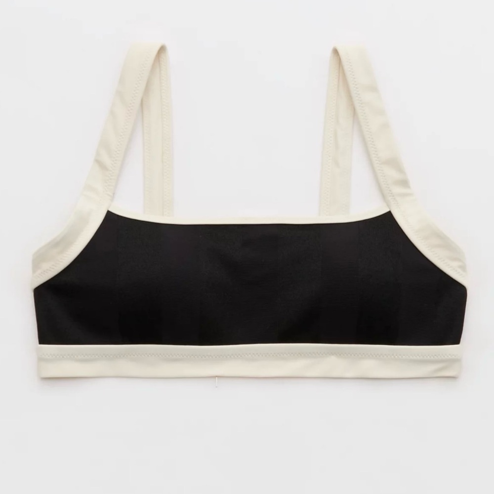 Aerie Black and Cream Bralette
